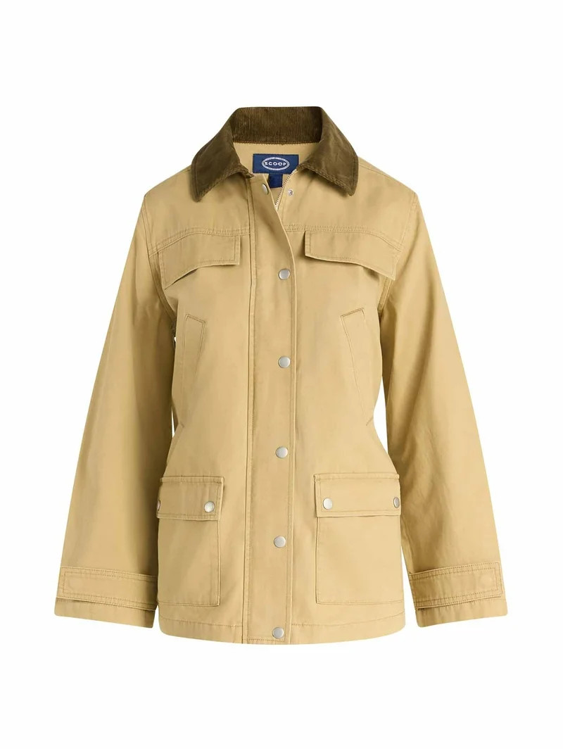 Scoop Women’s and Women’s Plus Cotton Oversized Cargo Barn Jacket, Midweight, XS-4X | Walmart (US)