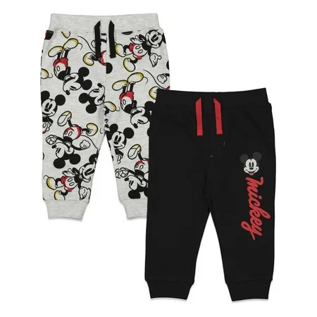 Disney Mickey Mouse Baby Boys 2 Pack Drawstring Pants Black and Grey 12 Months | Walmart (US)