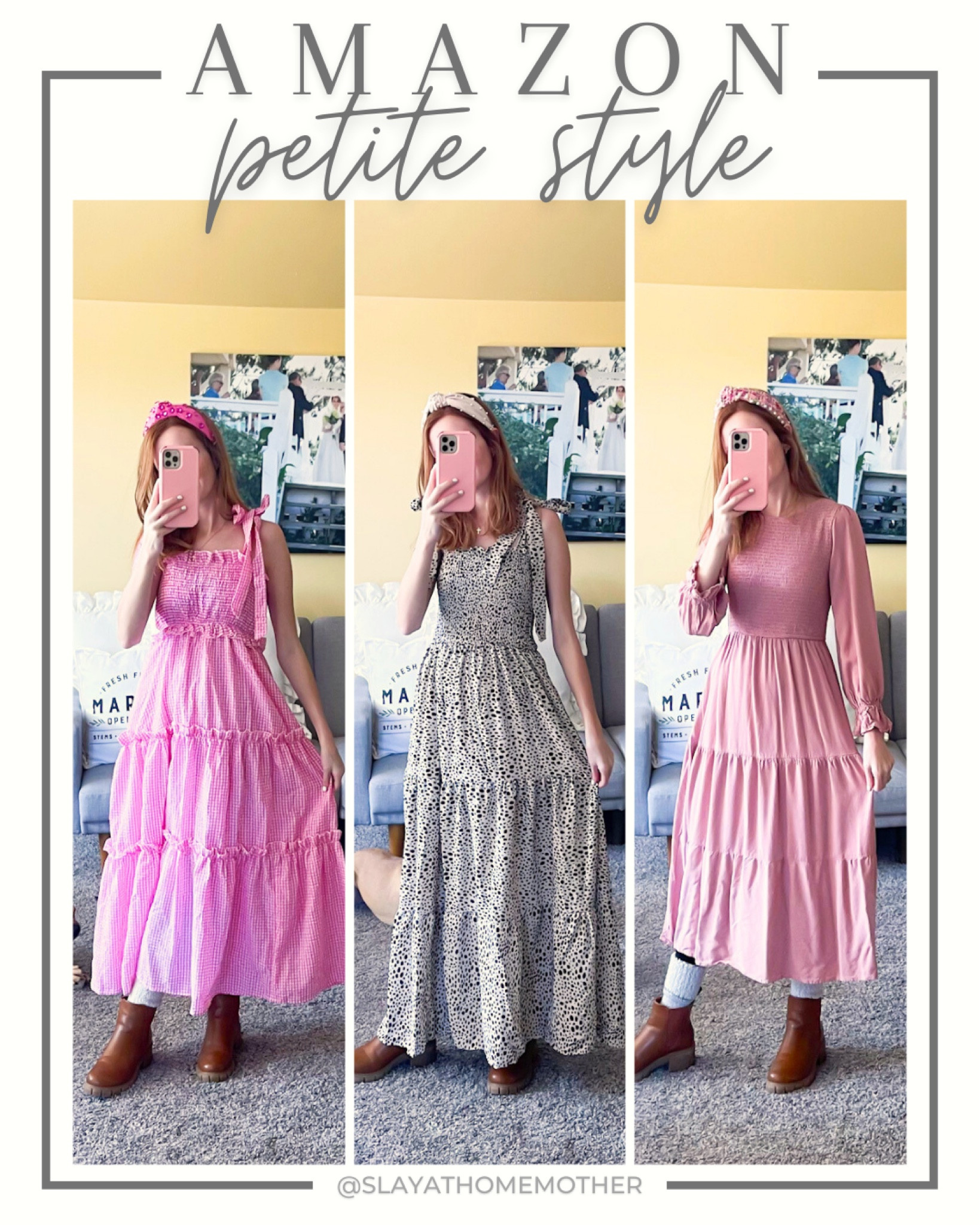 Love these spring dresses - petite friendly in length! Layer with  cardigan or jean jacket 

Wearing sizes:
Left pink dress: XS
Middle leopard dress: XS
Right pink dress: Small

All fit true to size, with smocked bust for comfortable wear 😍



#LTKFindsUnder50 #LTKPetite #LTKMostLoved