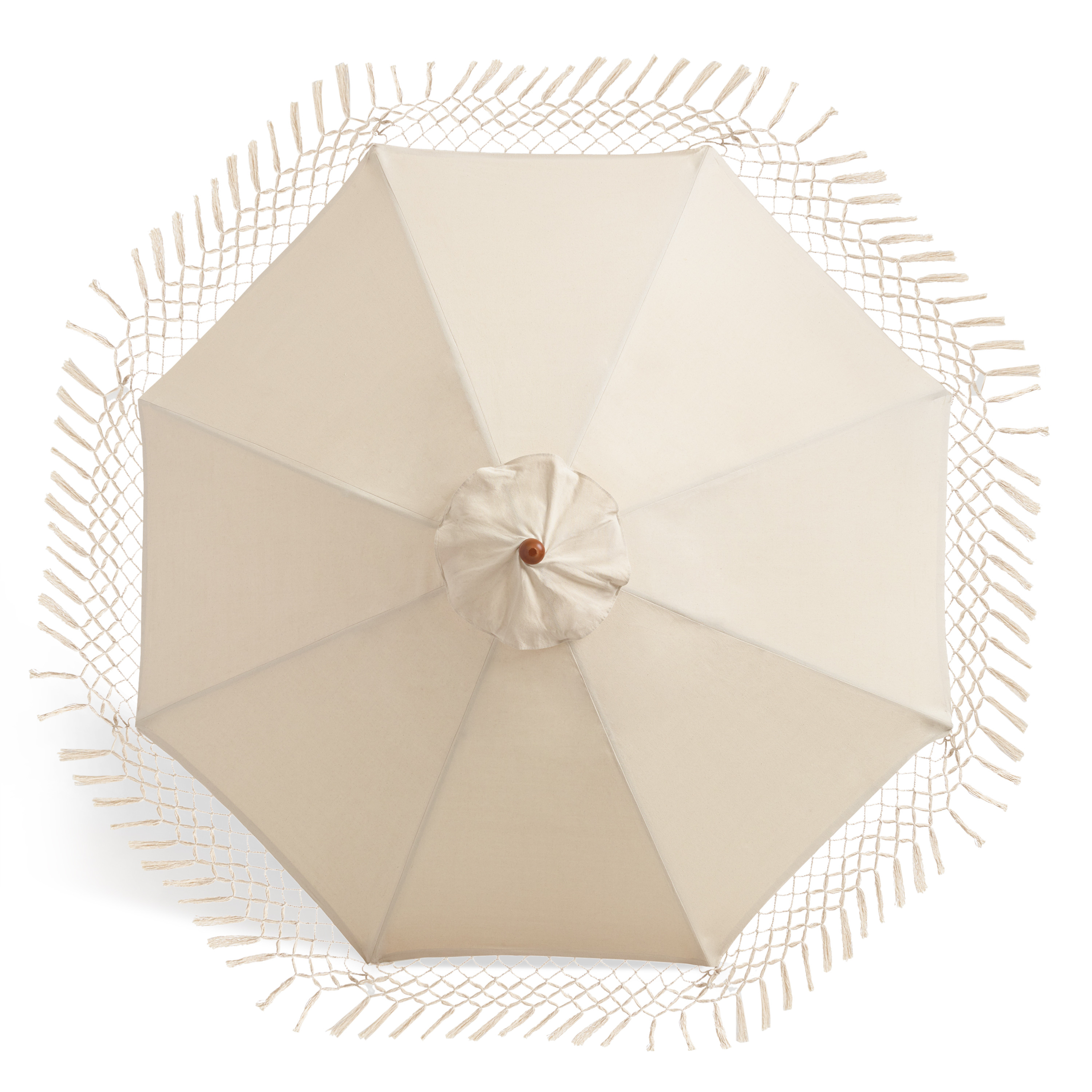 Natural 9 Foot Replacement Umbrella Canopy with Fringe | World Market
