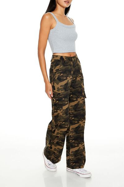 Camo Wide-Leg Cargo Utility Pants | Forever 21