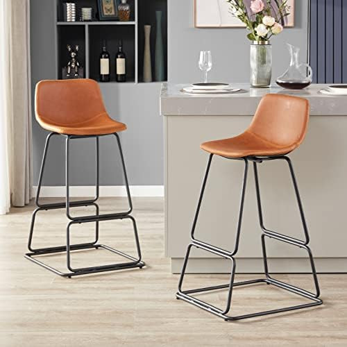 Bar Stools Set of 2, 30 inch Modern Bar Stools, Metal Bar Stools with Back, Stools for Kitchen Co... | Amazon (US)