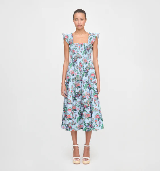 The Ellie Nap Dress - Light Blue Jungle Floral | Hill House Home US
