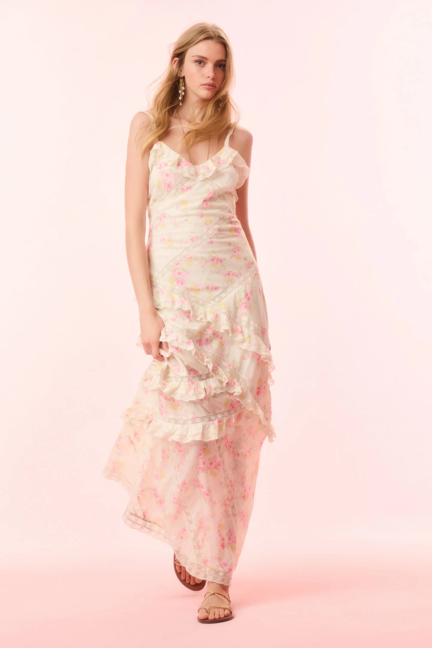 Nocelle Cotton Floral Maxi Dress | LoveShackFancy