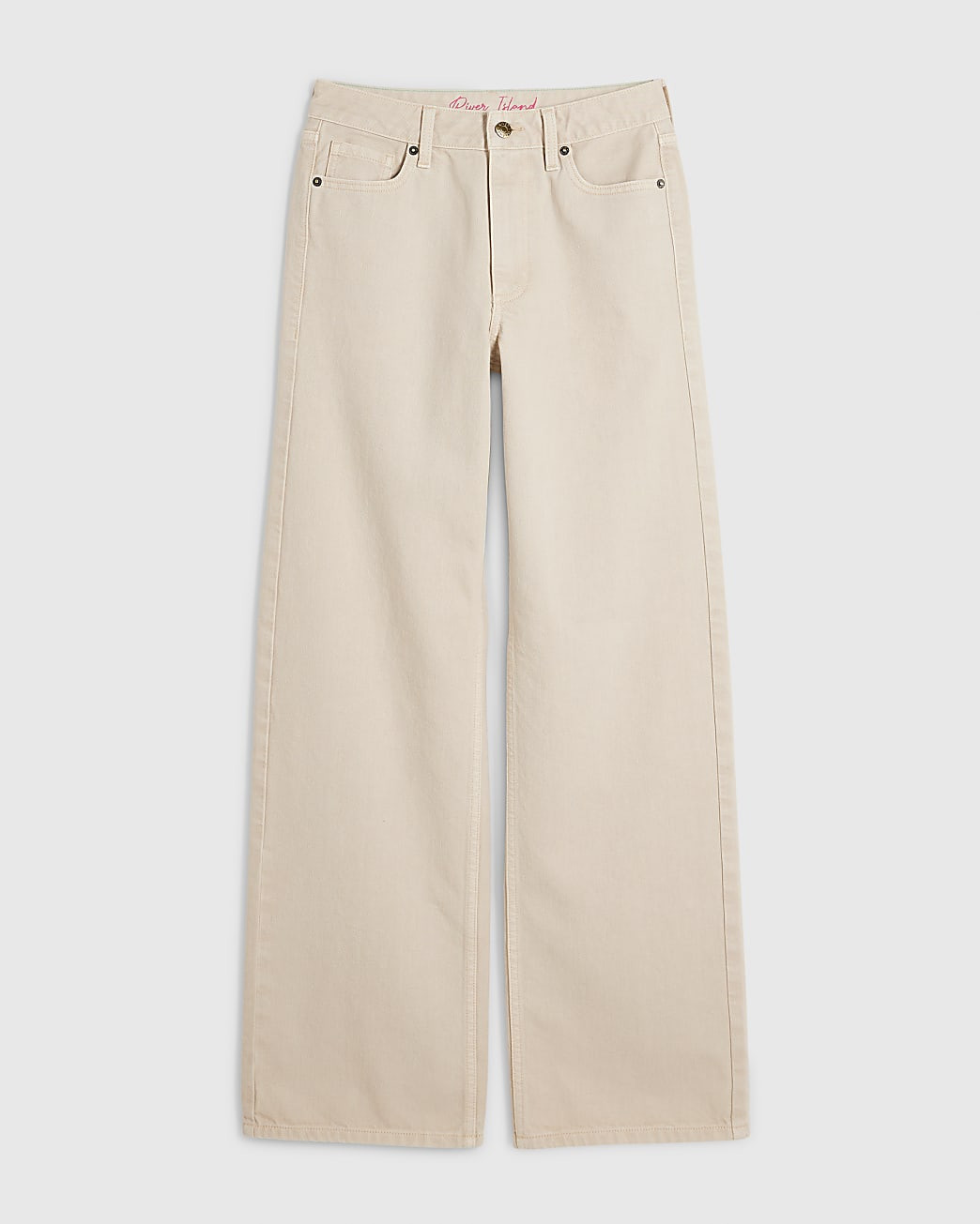 Cream High Waisted Relaxed Straight Leg Jeans | River Island UK & IE
