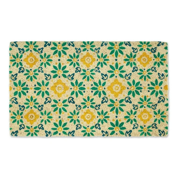 Contemporary Home Living Tiled Floral Rectangular Doormat - 18" x 30" | Walmart (US)