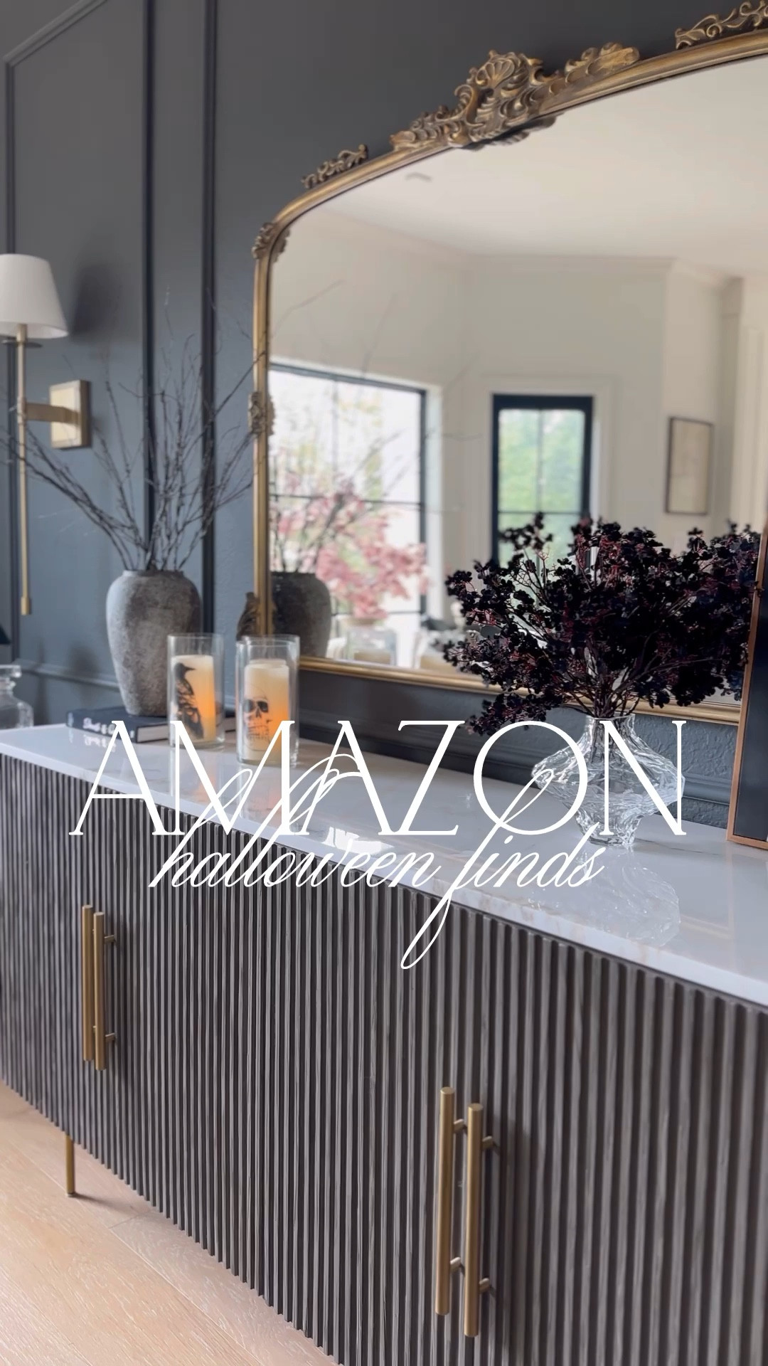 Amazon Halloween decor! I love a spooky elevated vibe 🐦‍⬛ Linked my fluted sideboard and mirror as well!

#LTKHome #LTKStyleTip #LTKHalloween