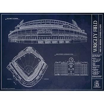 Wrigley Field Blueprint Style Print | Amazon (US)