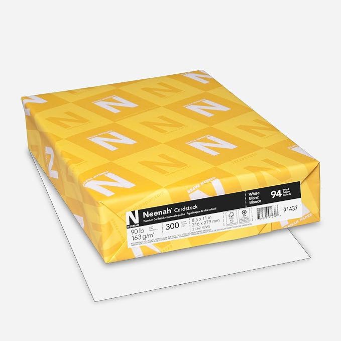 Neenah Cardstock, 8.5" x 11", 90 lb/163 gsm, White, 94 Brightness, 300 Sheets (91437) | Amazon (US)
