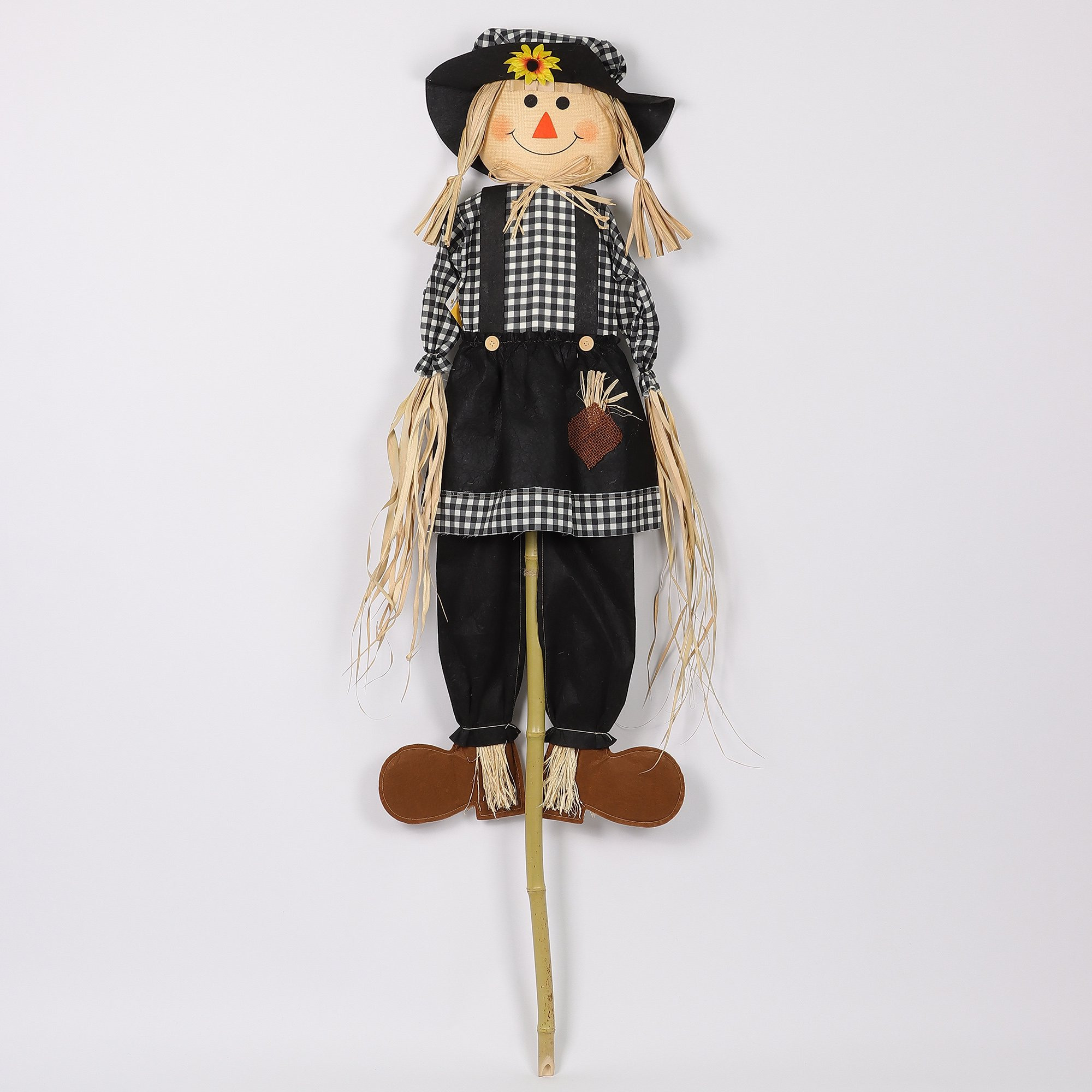 Fall, Harvest Scarecrow Yard Stake Decoration, Black and White Plaid Fabric, 5', 0.88lb, by Way T... | Walmart (US)