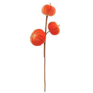 13" Orange Velvet Pumpkin Pick by Ashland® | Michaels | Michaels Stores