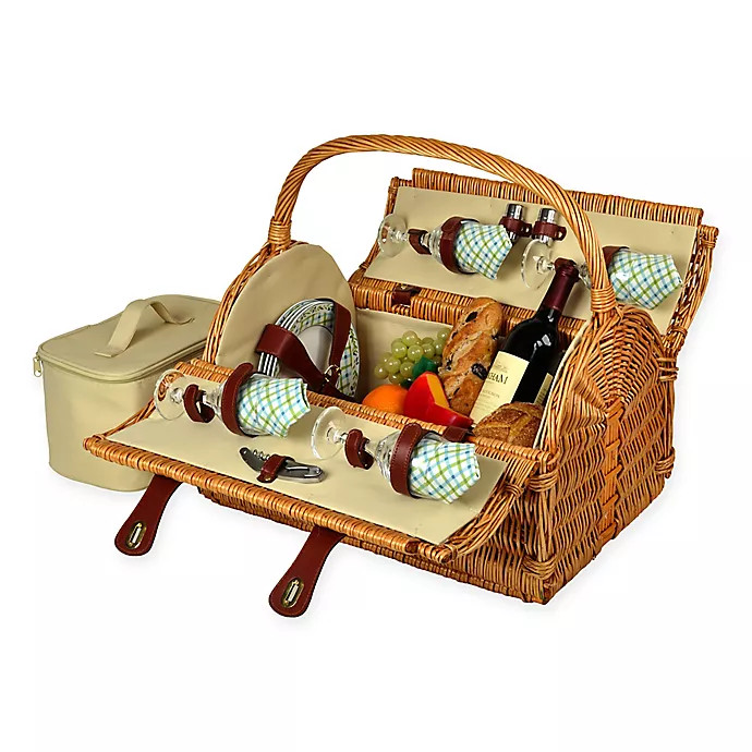 Picnic at Ascot Yorkshire Picnic Basket for 4 in Gazebo | Bed Bath & Beyond