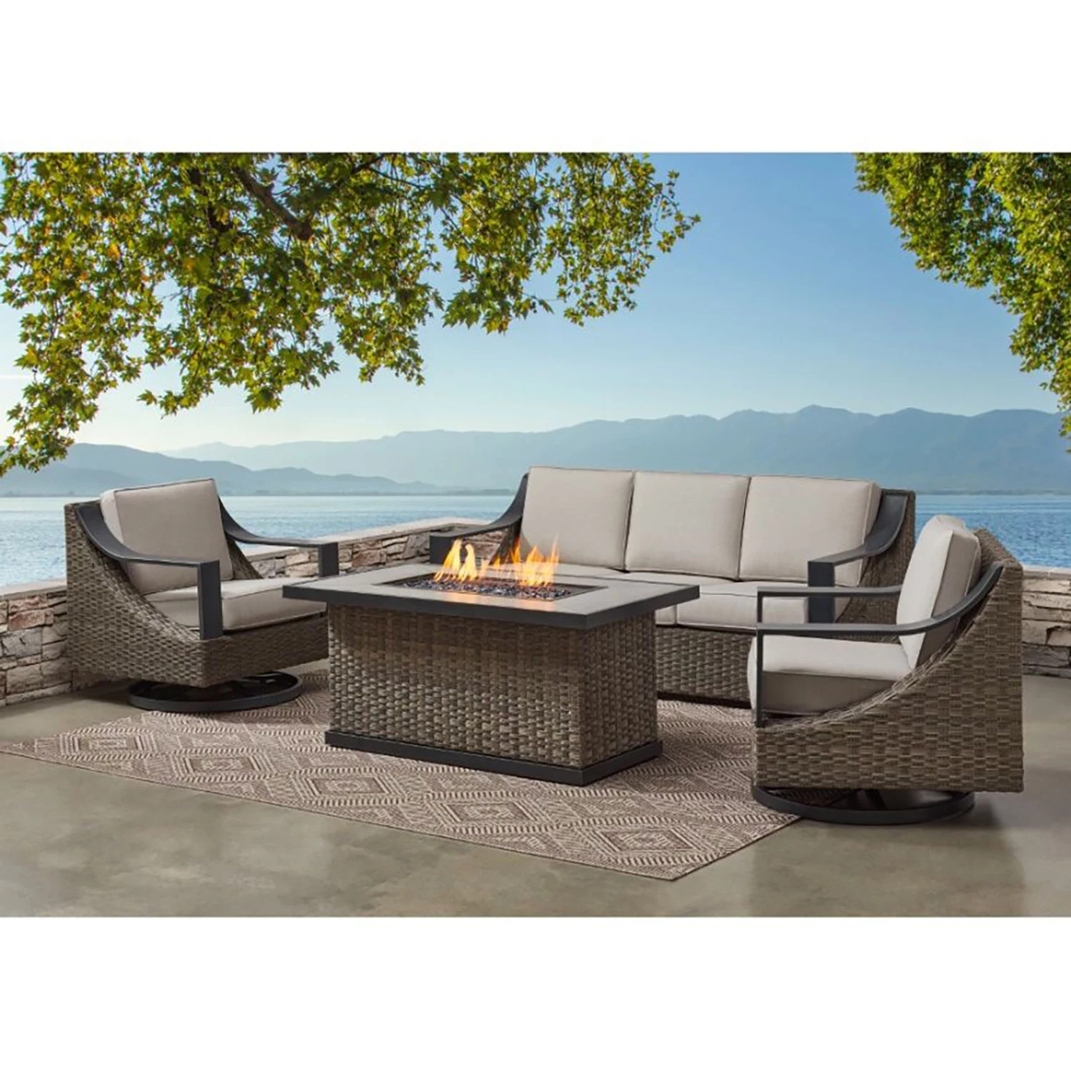 Member's Mark Harper 4-Piece Fire Pit Set with Sunbrella Cushions | Sam's Club