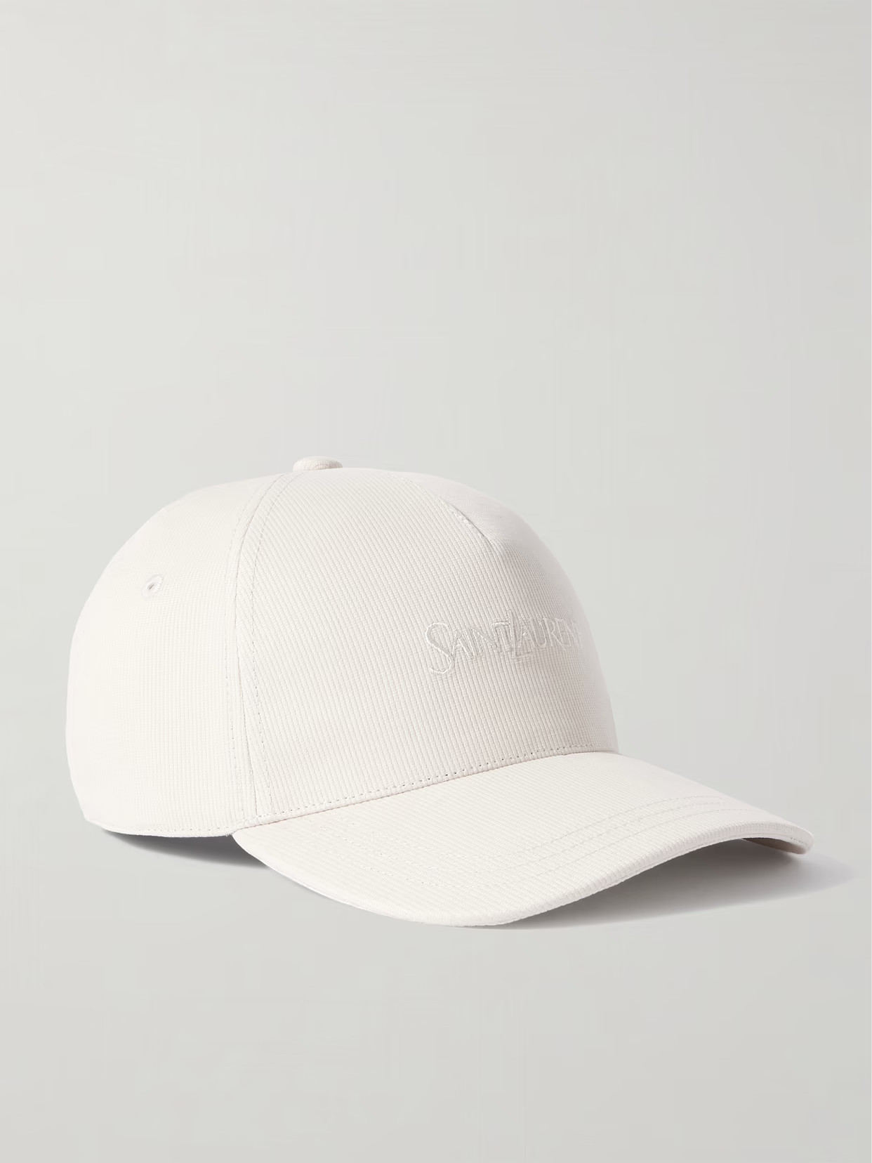 SAINT LAURENT - Embroidered Cotton-corduroy Baseball Cap - Ivory | NET-A-PORTER (US)