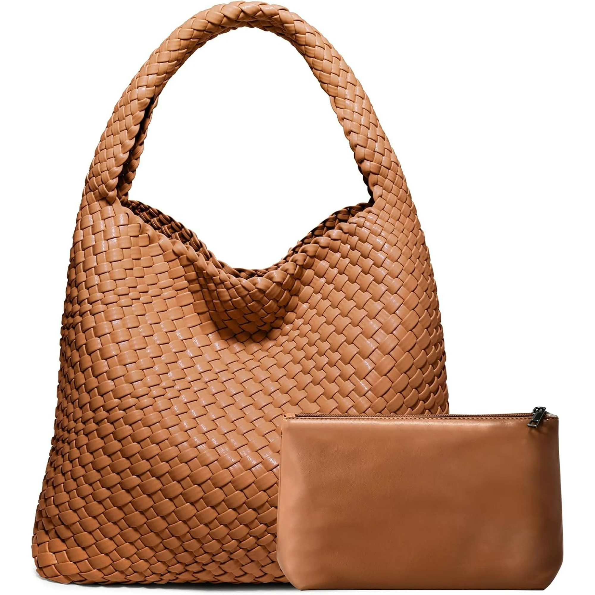 Woven Bag Purses and Handbags Woven Vegan Leather Bag For Women Woven Tote Bag Shoulder Bag Top-H... | Walmart (US)