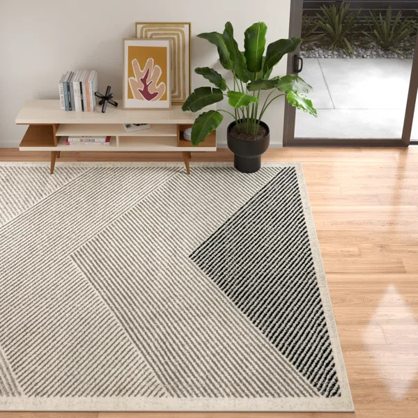 Charline Striped Area Rug for Living Room Bedroom Dining Room Kitchen | Wayfair North America