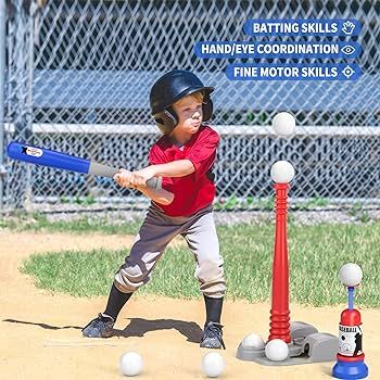 TEMI Baseball Tee, T Ball Set for Toddlers, Includes 6 Balls, Teeball Batting Tee,Pitching Machin... | Amazon (US)