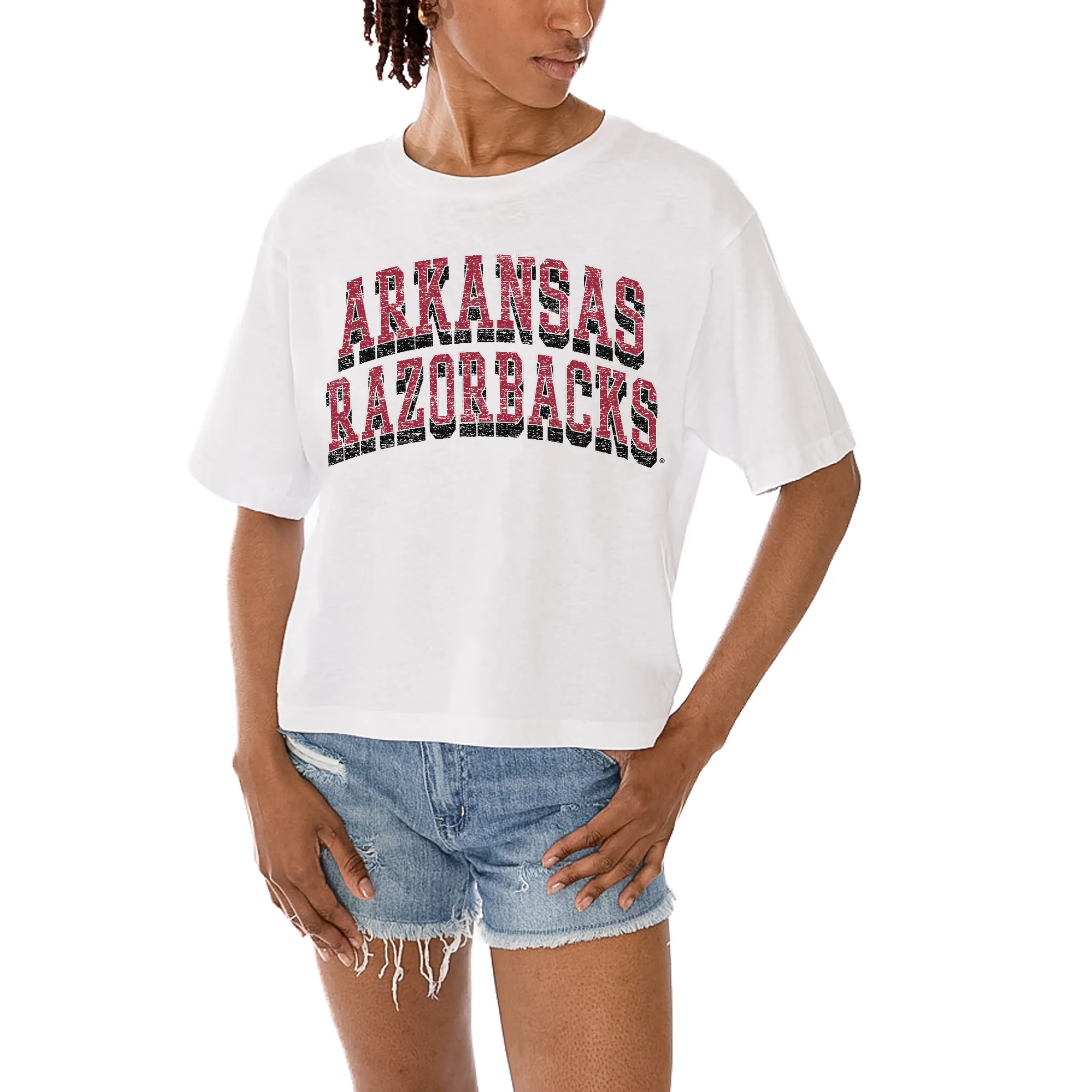 Arkansas Razorbacks Gameday Couture Women's Claim To Fame Boxy Cropped T-Shirt - White | Fanatics