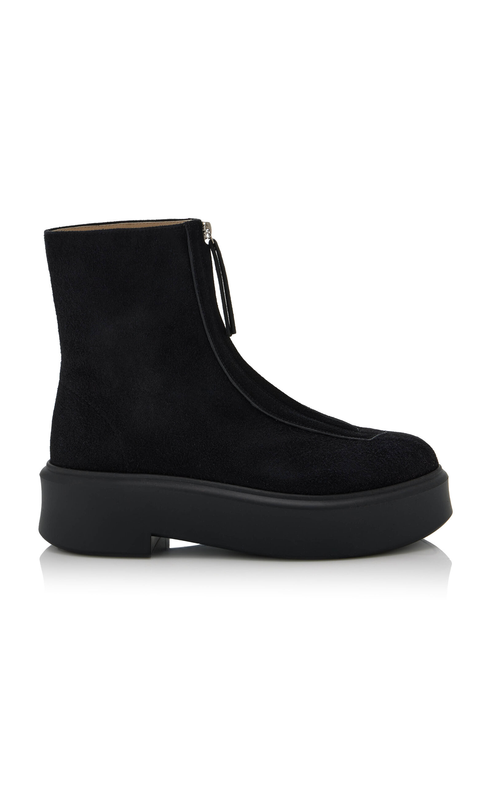 The Row - Zipped Suede Boots - Black - IT 39.5 - Moda Operandi | Moda Operandi (Global)