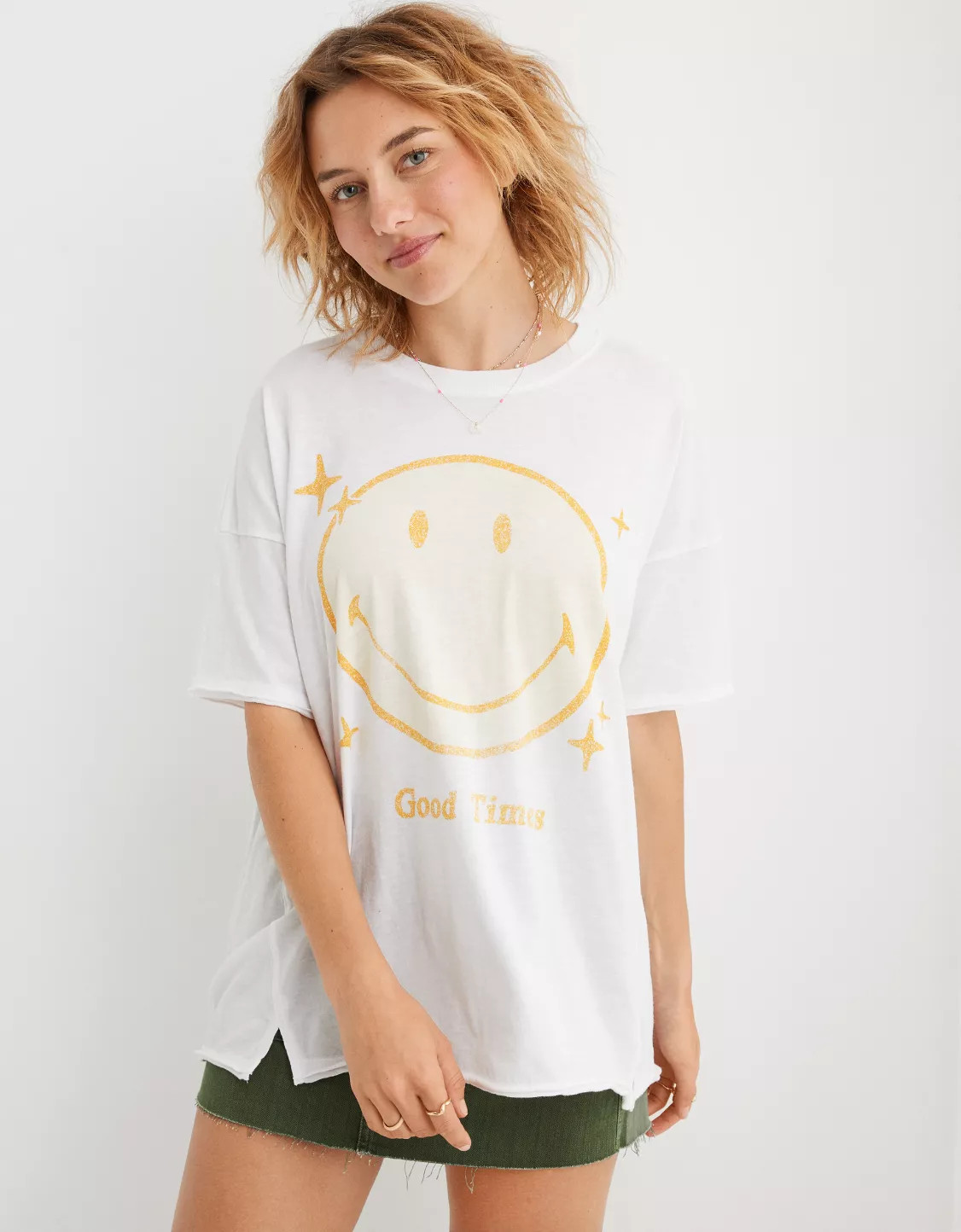 Aerie Graphic Oversized Boyfriend T-Shirt | Aerie