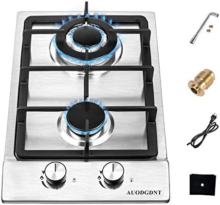Amazon.com: Gas Stove Gas Cooktop 2 Burners,12 Inches Portable Stainless Steel Built-in Gas Hob L... | Amazon (US)
