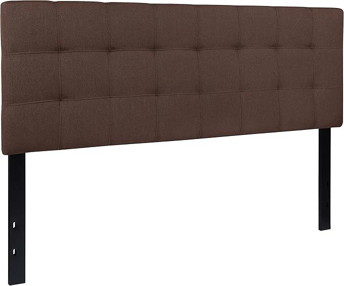Flash Furniture Bedford Tufted Upholstered Queen Size Headboard in Dark Brown Fabric | Amazon (US)