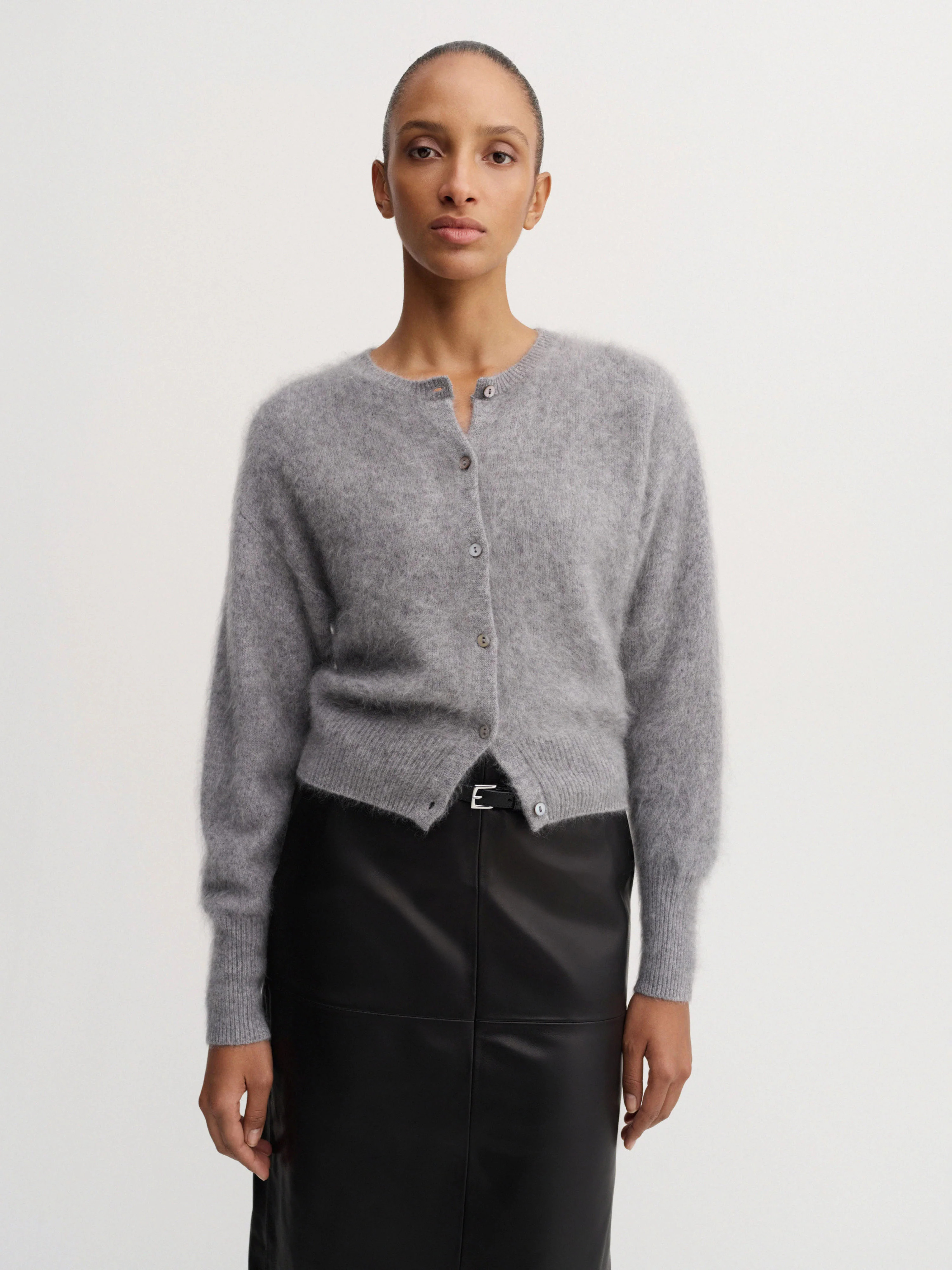 Coco Brushed Cardigan, grey | Almada Label