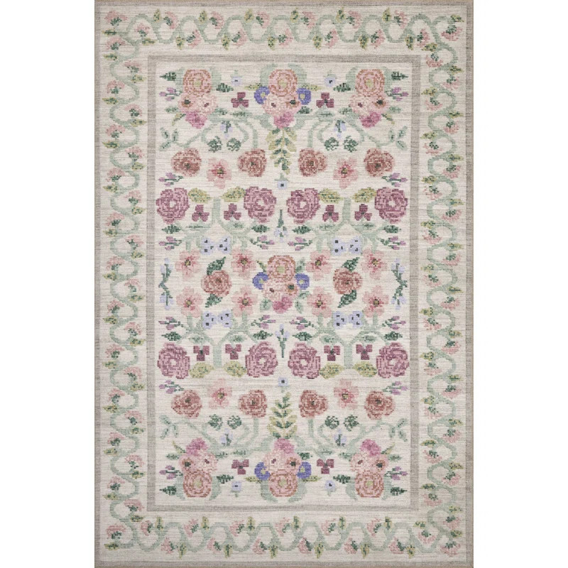 Rifle Paper Co. x Loloi Rosa Ivory Area Rug | Wayfair North America