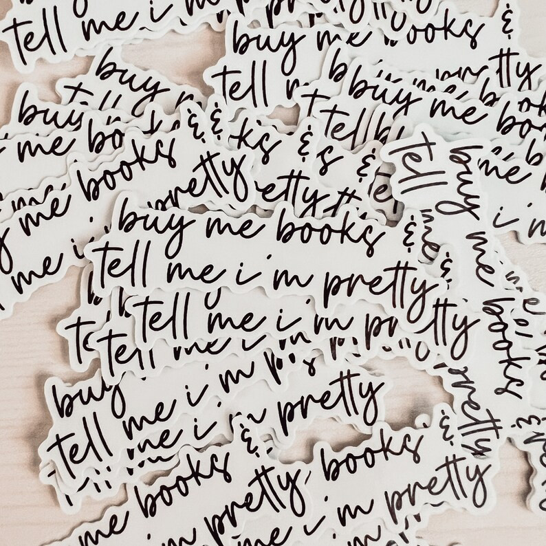 Buy Me Books and Tell Me I’m Pretty | Vinyl Sticker - Etsy | Etsy (US)