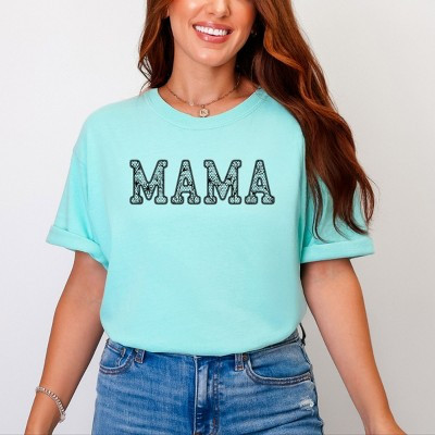 Mama Faux Lace - Women's Garment Dyed Graphic T-Shirt | Target