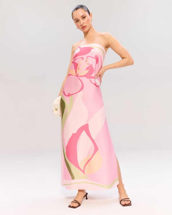 Women's The A&F Julia Strapless Slip Maxi Dress | Women's Dresses & Jumpsuits | Abercrombie.com | Abercrombie & Fitch (US)