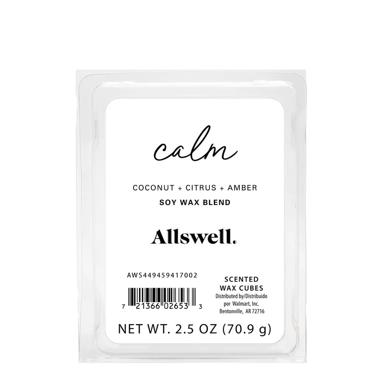 Allswell 6 Cube Wax Melts, Calm (Coconut + Citrus + Amber), 2.5 oz | Walmart (US)