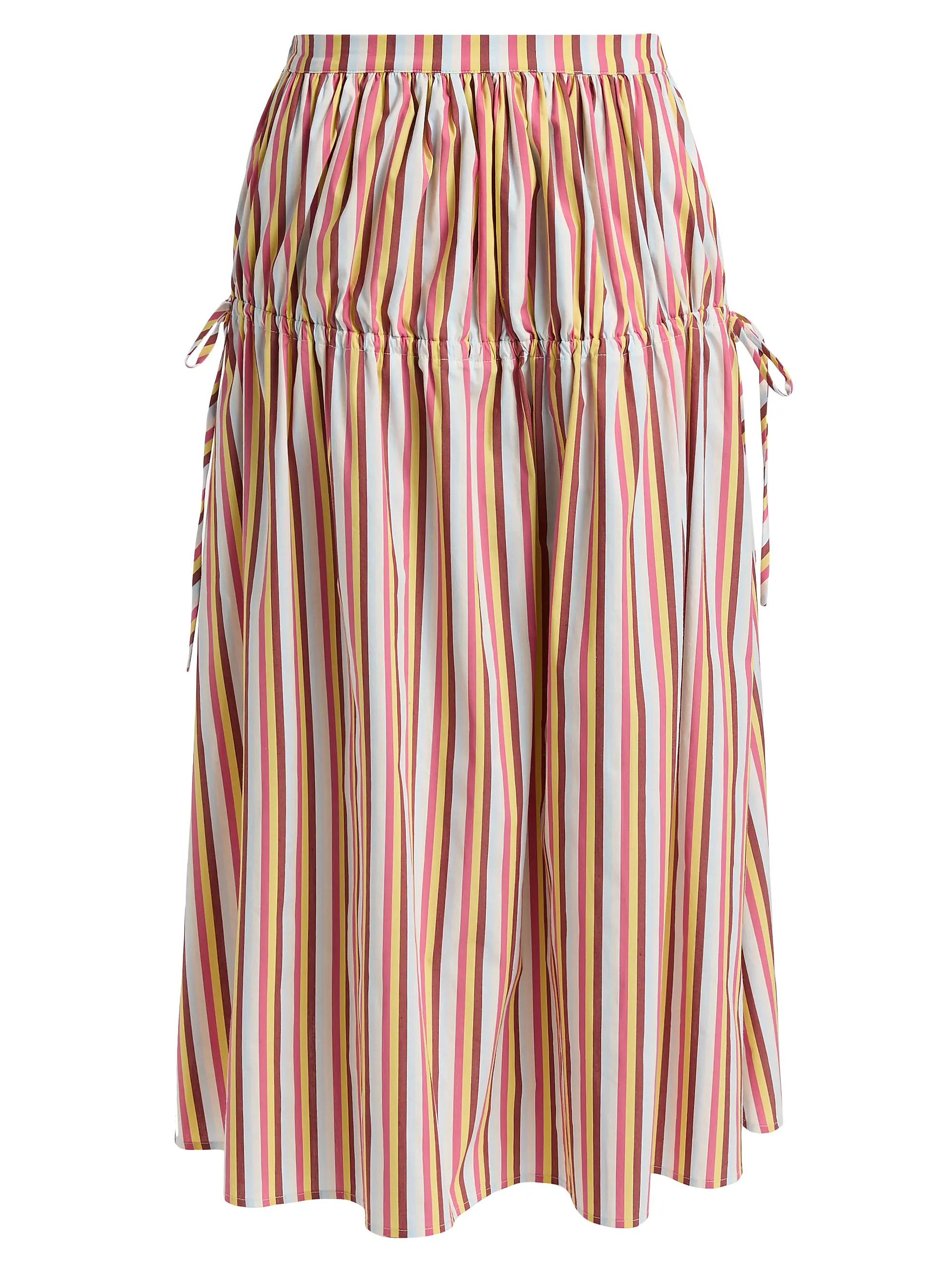 Solid & Striped The Ivy Drop-Waist Stripe Midi-Skirt | Saks Fifth Avenue | Saks Fifth Avenue