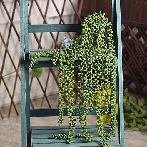CEWOR 4pcs Artificial Succulents Hanging Plants Fake String of Pearls for Wall Home Garden Decor (24 | Amazon (US)