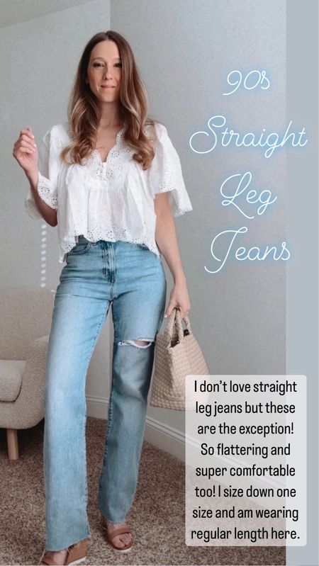 Amazing Madewell straight jeans. I usually like a wider leg but these are so flattering!! 

#LTKfindsunder50 #LTKFestival #LTKstyletip
