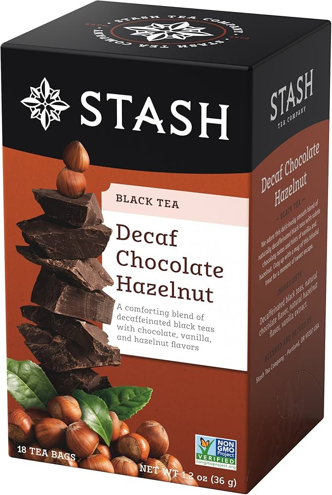 Stash Tea Decaf Chocolate Hazelnut Black Tea - Decaf, Non-GMO Project Verified Premium Tea with N... | Amazon (US)