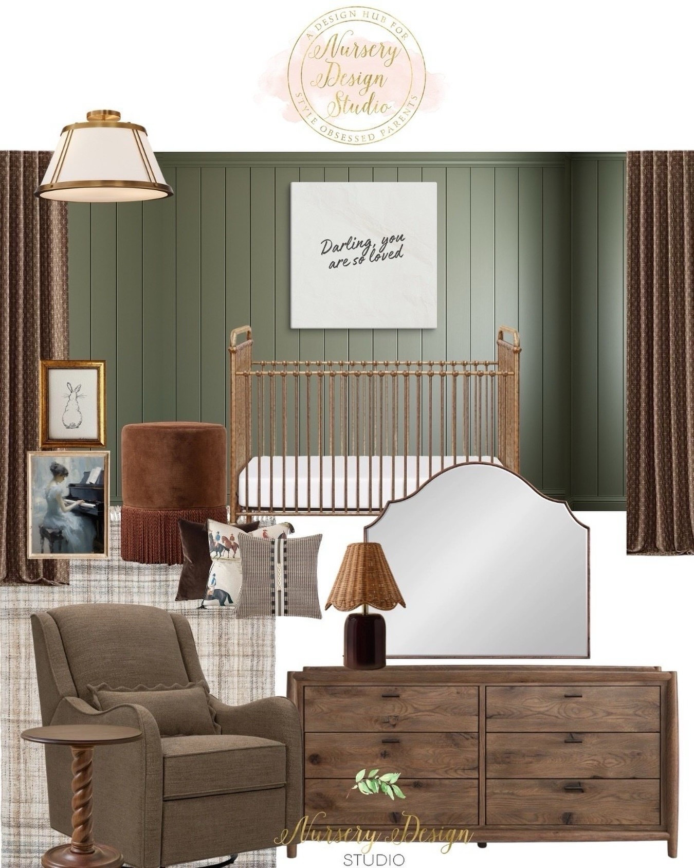 Green walls in a nursery👌
Evergreen shiplap. Warm textures. Vintage brass details.

#LTKmomlife #LTKdayinmylife #LTKBump