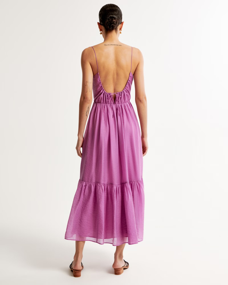 Low Back Tiered Maxi Dress | Abercrombie & Fitch (US)