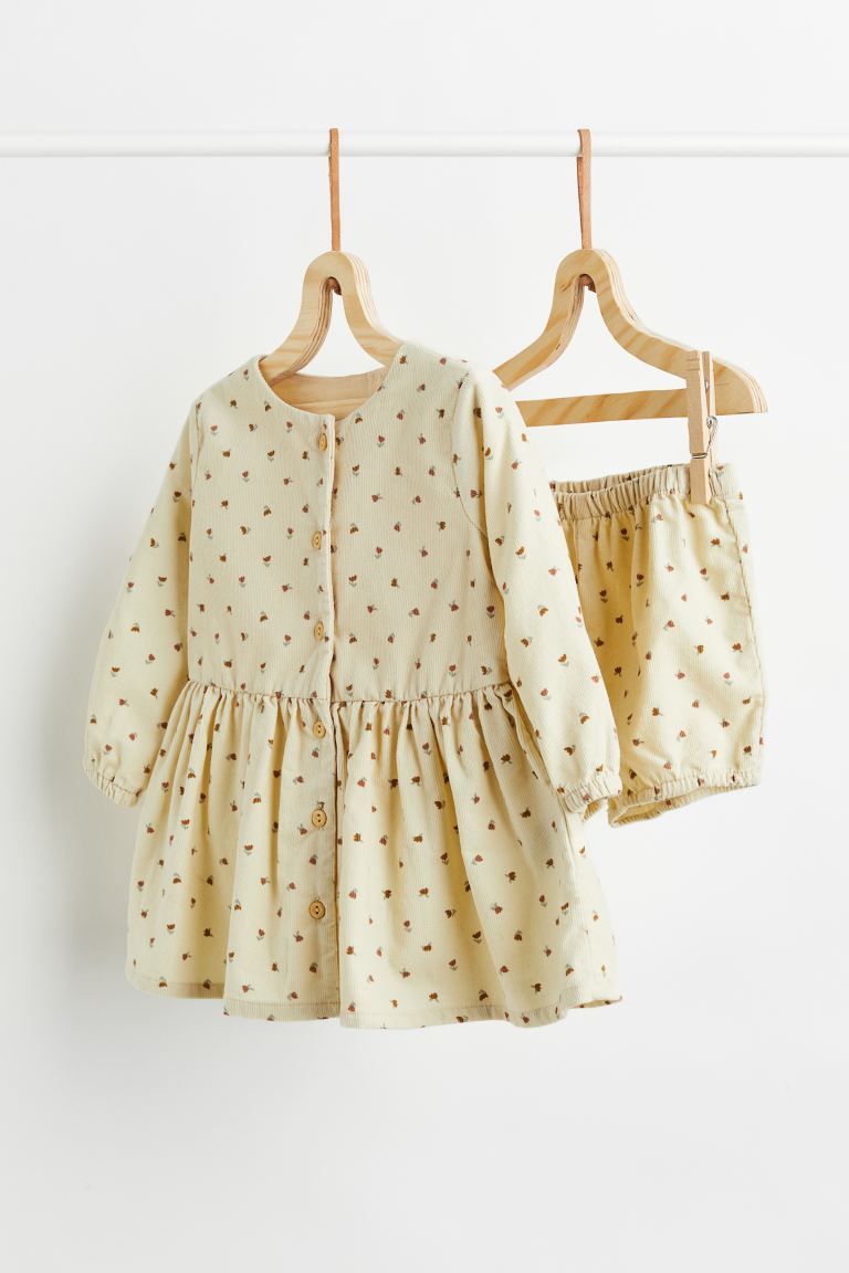 Cotton Corduroy Dress and Puff Pants | H&M (US)