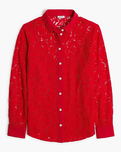 Lace button-up shirt in classic fit | J.Crew Factory