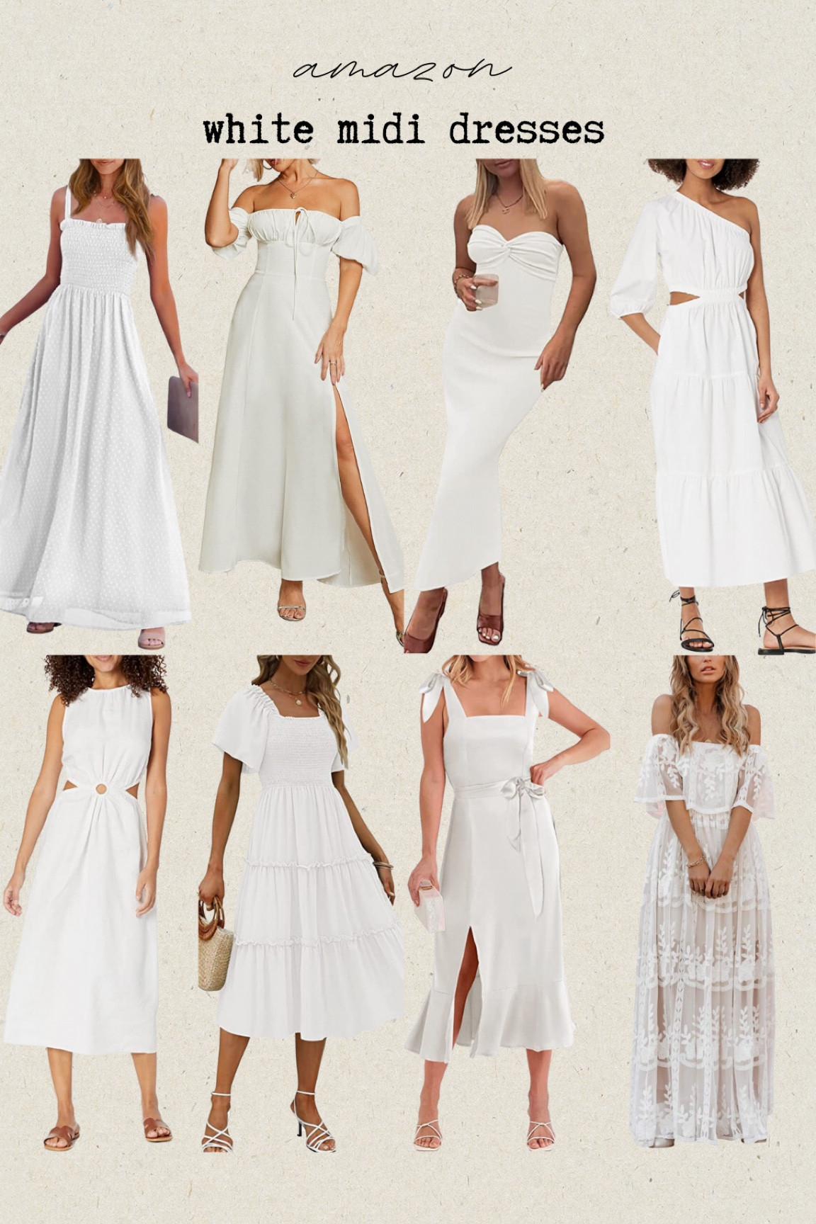 knee length dresses for ladies White Midi Dress - All Dresses main image 1