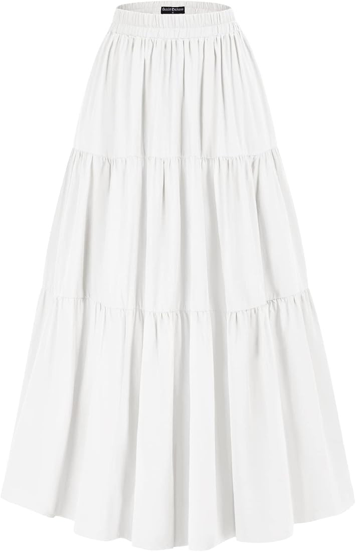 Scarlet Darkness Maxi Long Skirts for Women Summer Flowy Renaissance Skirt with Pockets | Amazon (US)