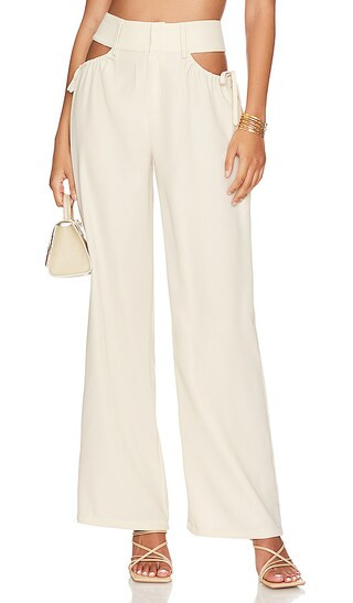 Benny Cut Out Pants in Beige | Revolve Clothing (Global)