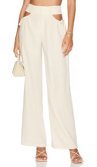 Benny Cut Out Pants in Beige | Revolve Clothing (Global)