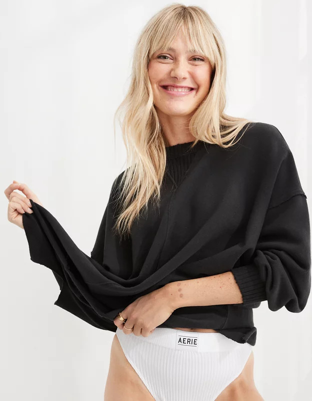 Aerie Down-To-Earth Oversized Sweatshirt | American Eagle Outfitters (US & CA)