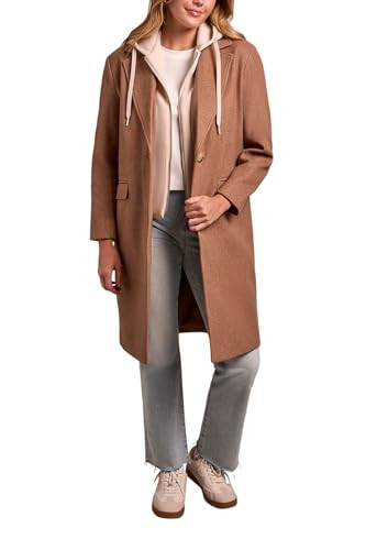 Tribal Womens Relaxed Fit Trench Coat with Removable Layered-Look Fooler Hoodie | Amazon (US)