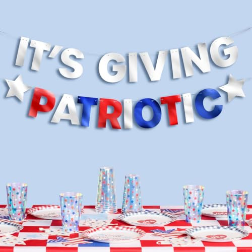 Amazon.com: xo, Fetti It's Giving Patriotic Banner | 5 Ft. | 4th of July Garland, USA Decorations... | Amazon (US)