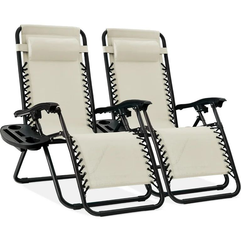 Best Choice Products Set of 2 Zero Gravity Lounge Chair Recliners for Patio, Pool w/ Cup Holder T... | Walmart (US)