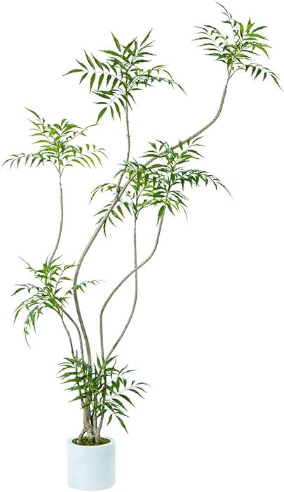 Artificial Mahonia fortunei Tree,6ft Tall Fake Plants Artificial Mahonia fortunei Plants for Indo... | Amazon (US)