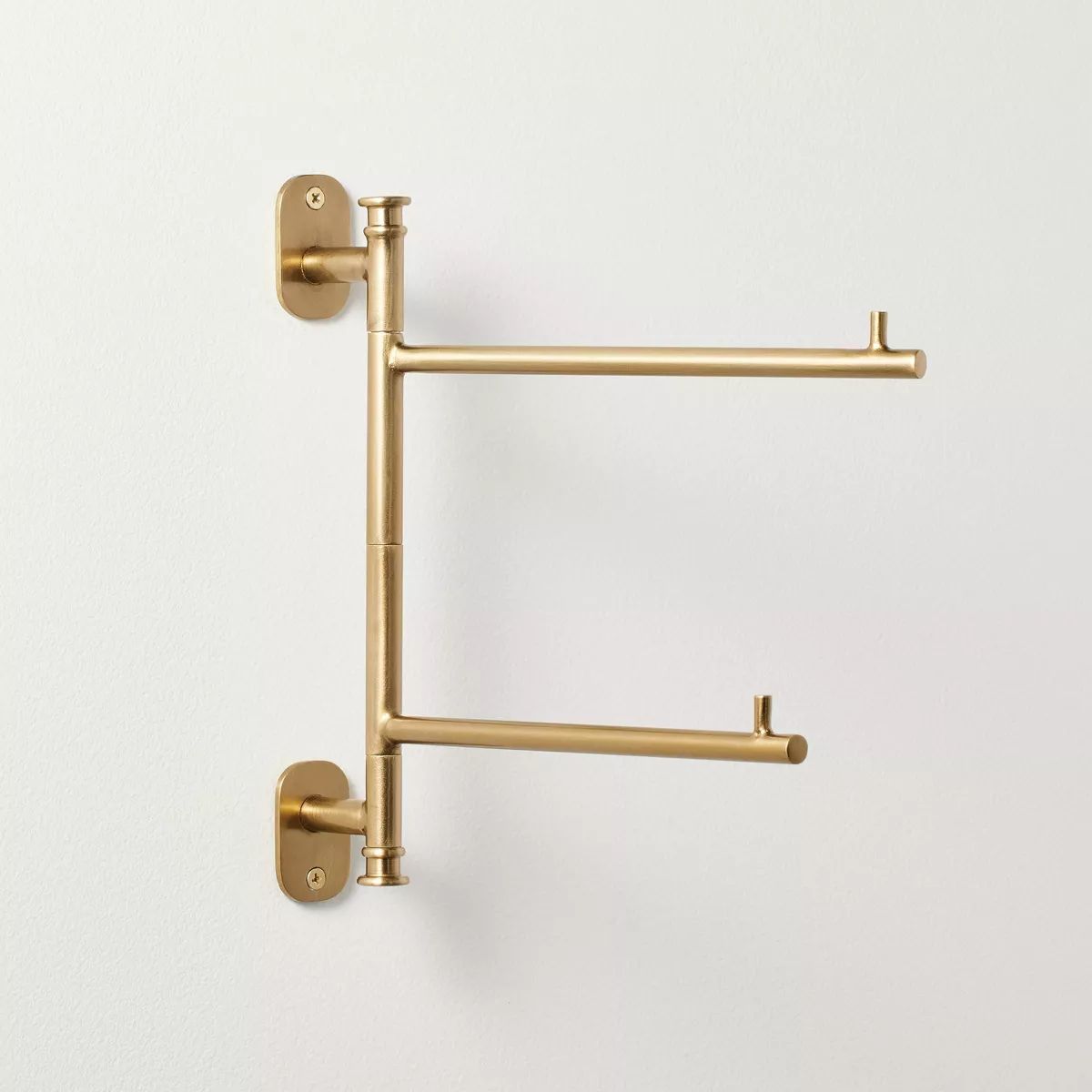 Wall-Mounted Metal Swivel Hand Towel Rack Brass Finish - Hearth & Hand™ with Magnolia | Target